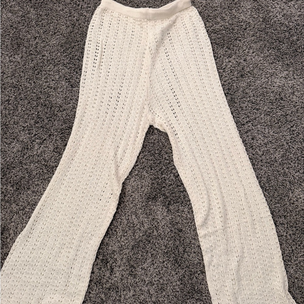 Boho Cream Crochet Beach Pants